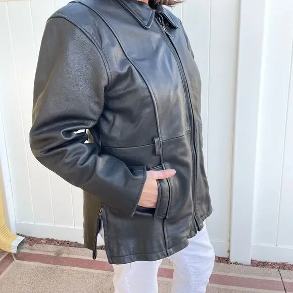 LEATHER MOTORCYCLE JACKET, HEAVY, UNISEX